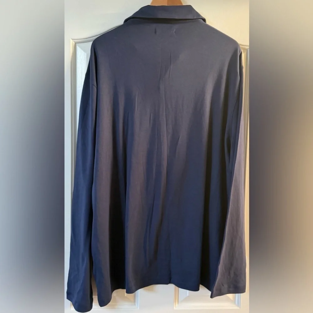 Banana Republic Luxe Touch Long Sleeve Polo Blue XXL NWT